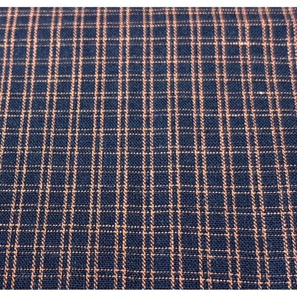 Plaid Cotton Fabric 12" x 56" Black & Orange Checker for Crafts Quilting Sewing - Picture 1 of 4